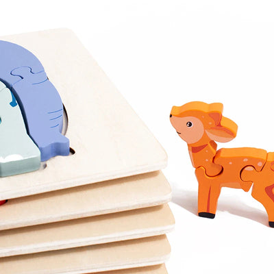 Animal Puzzle™ – Découvrez et Apprenez – Puzzle en Bois Cartoon