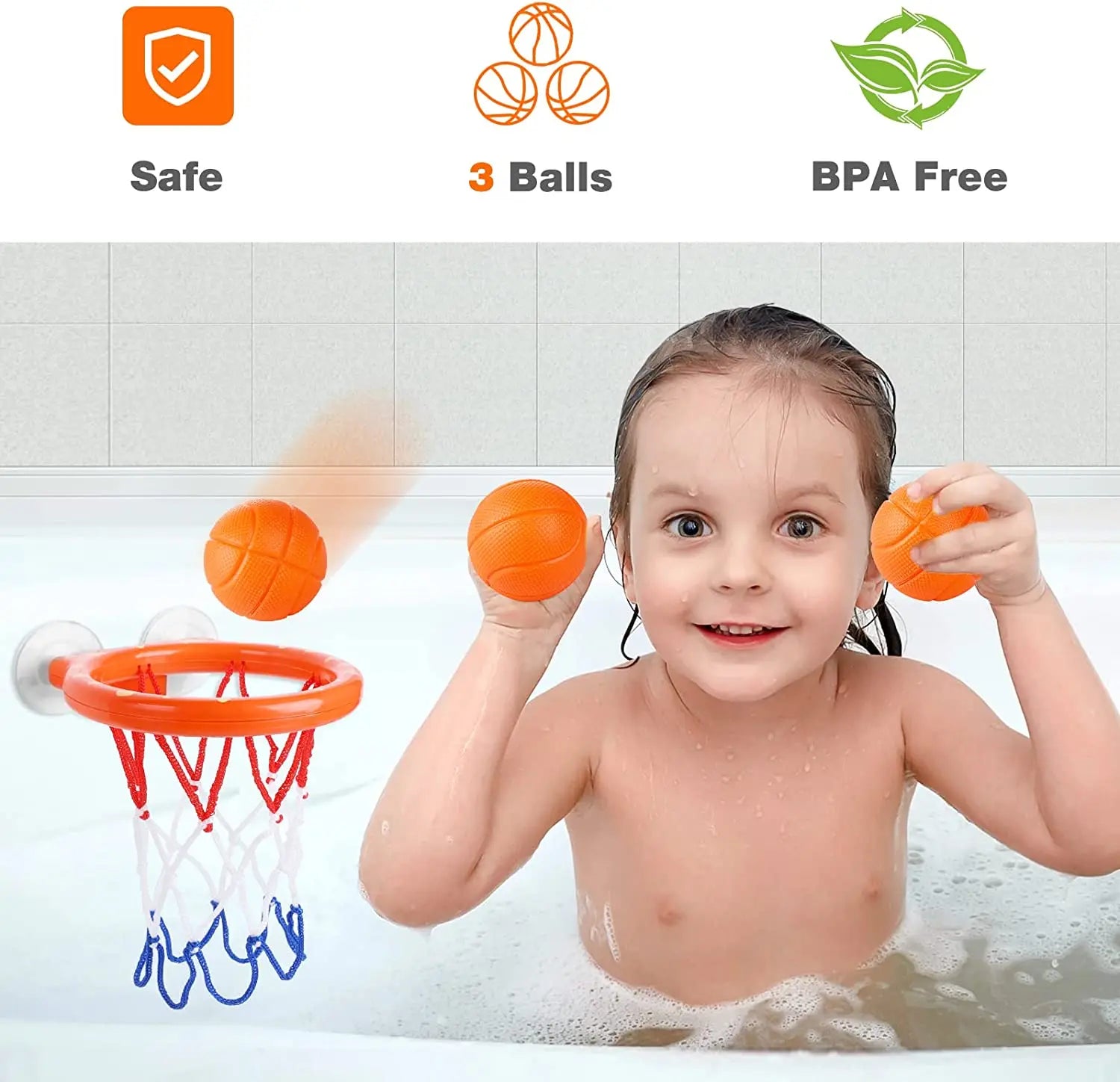 Bath Basketball™ – Plaisir de marquer éclaboussant – Set de jouets de bain de basketball