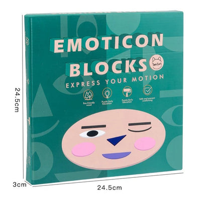 Juego de Emoticonos de Madera - Bloques de Emoticonos Juguetes de logopedia