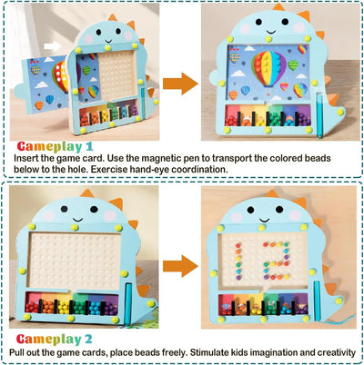 Bead Puzzle™ – Labyrint de tri – Puzzle de billes magnétiques en bois