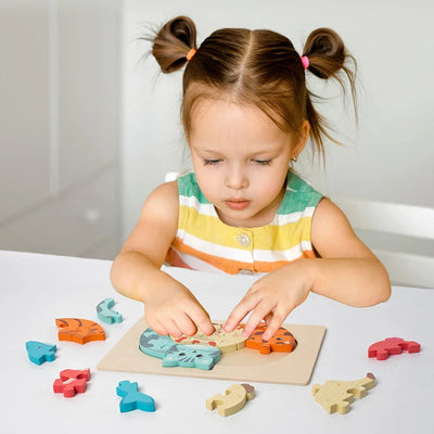 Animal Puzzle™ – Découvrez et Apprenez – Puzzle en Bois Cartoon