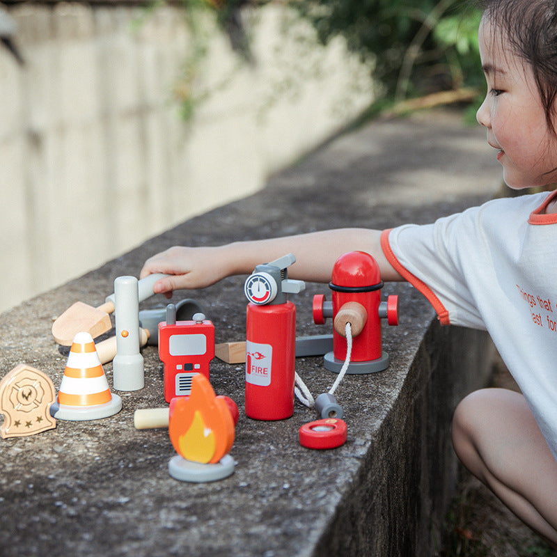Wooden Fire Fight Play Set - Open Ended Play Toys