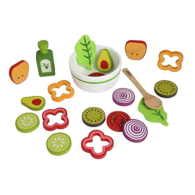 Juego de ensalada de frutas y verduras de madera - Juguetes de juego libre