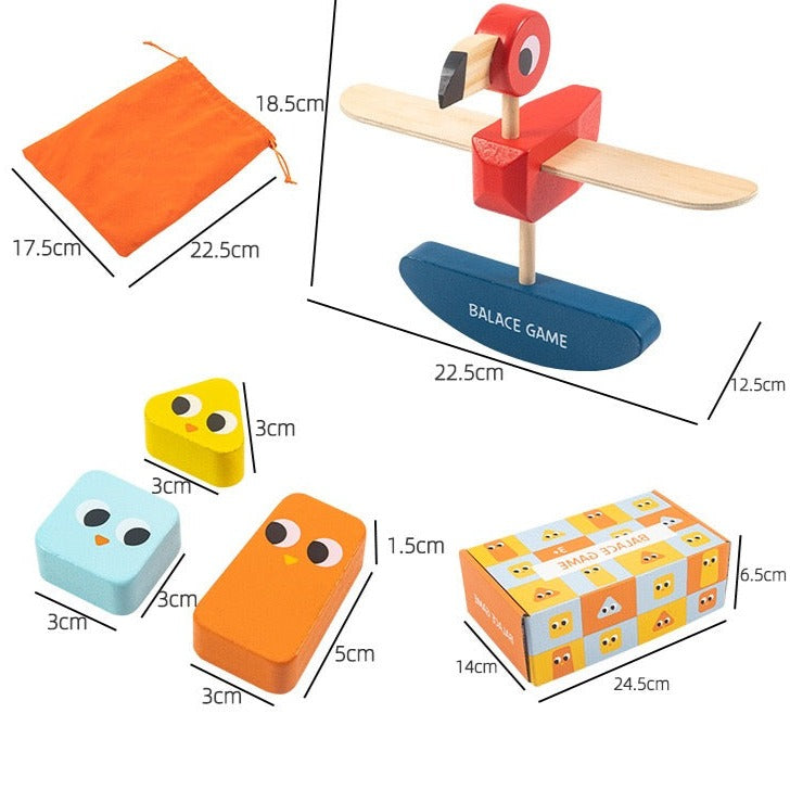 Jeu d'équilibre avec des oiseaux en bois - Jouets éducatifs mathématiques