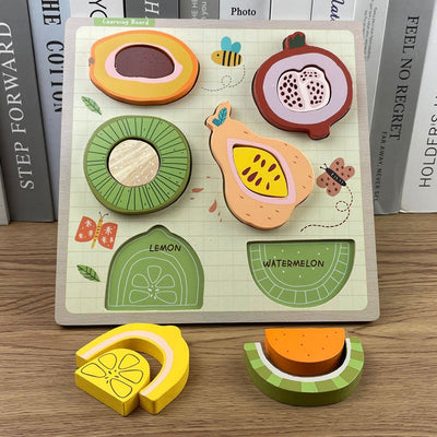 Puzzle en bois 3D Fruits/Animaux/Outils