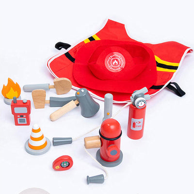 Wooden Fire Fight Play Set - Open Ended Play Toys