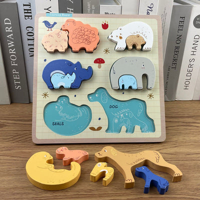 Puzzle en bois 3D Fruits/Animaux/Outils