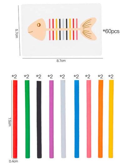 Clasificación de espinas de pescado | Rompecabezas de motricidad fina y combinación de colores
