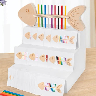Clasificación de espinas de pescado | Rompecabezas de motricidad fina y combinación de colores