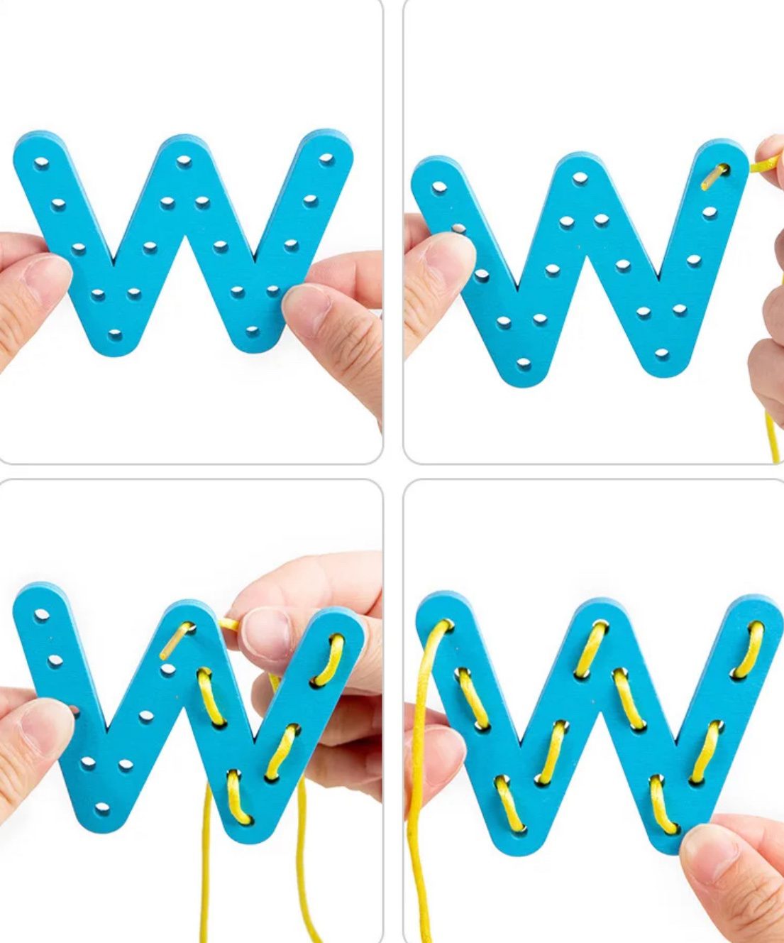 Laçage de lettres et de chiffres | Activité de motricité fine et d'éveil à la lecture