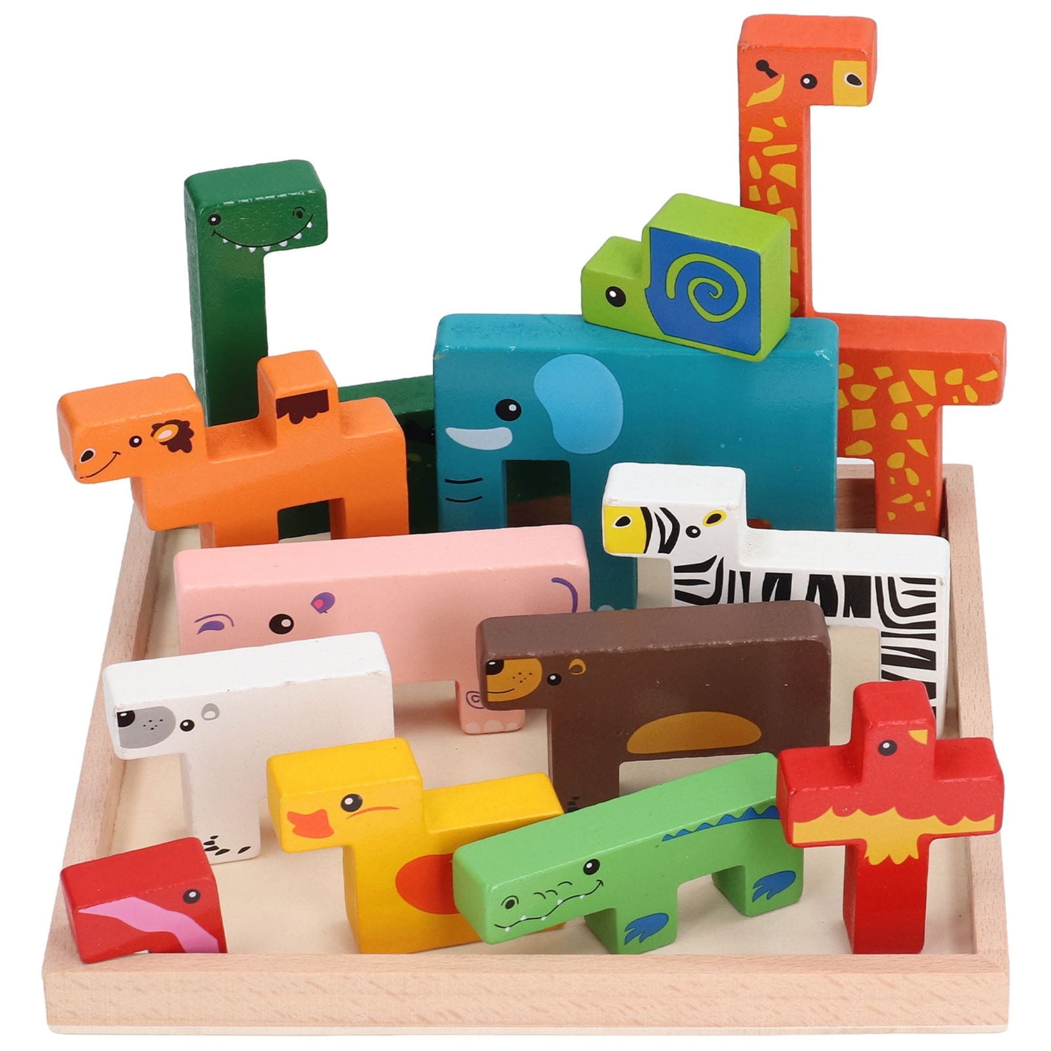 Blocs de construction d'animaux Montessori