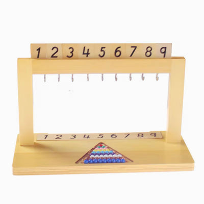 Support pour escalier de perles Montessori avec perles colorées - Matériel de mathématiques pour le comptage et la reconnaissance des nombres (1 à 9)
