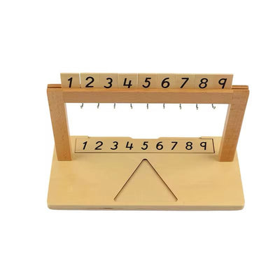 Support pour escalier de perles Montessori avec perles colorées - Matériel de mathématiques pour le comptage et la reconnaissance des nombres (1 à 9)
