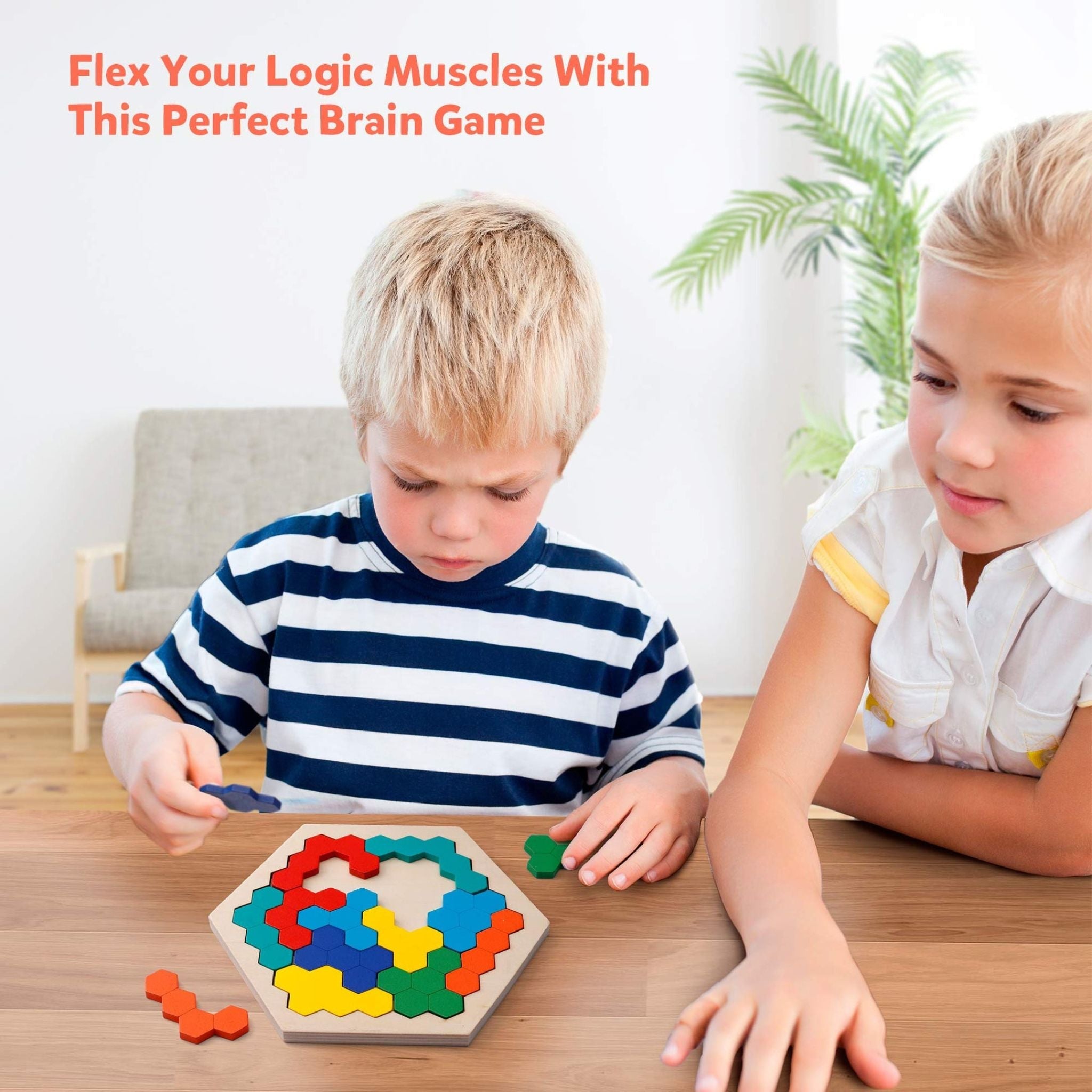 Puzzle Hexagonal en Bois Montessori
