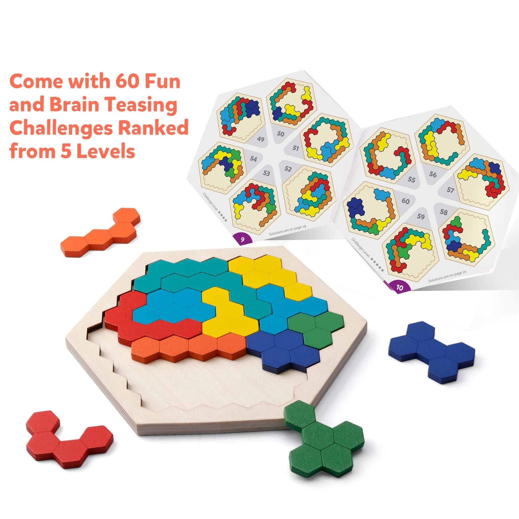 Puzzle Hexagonal en Bois Montessori
