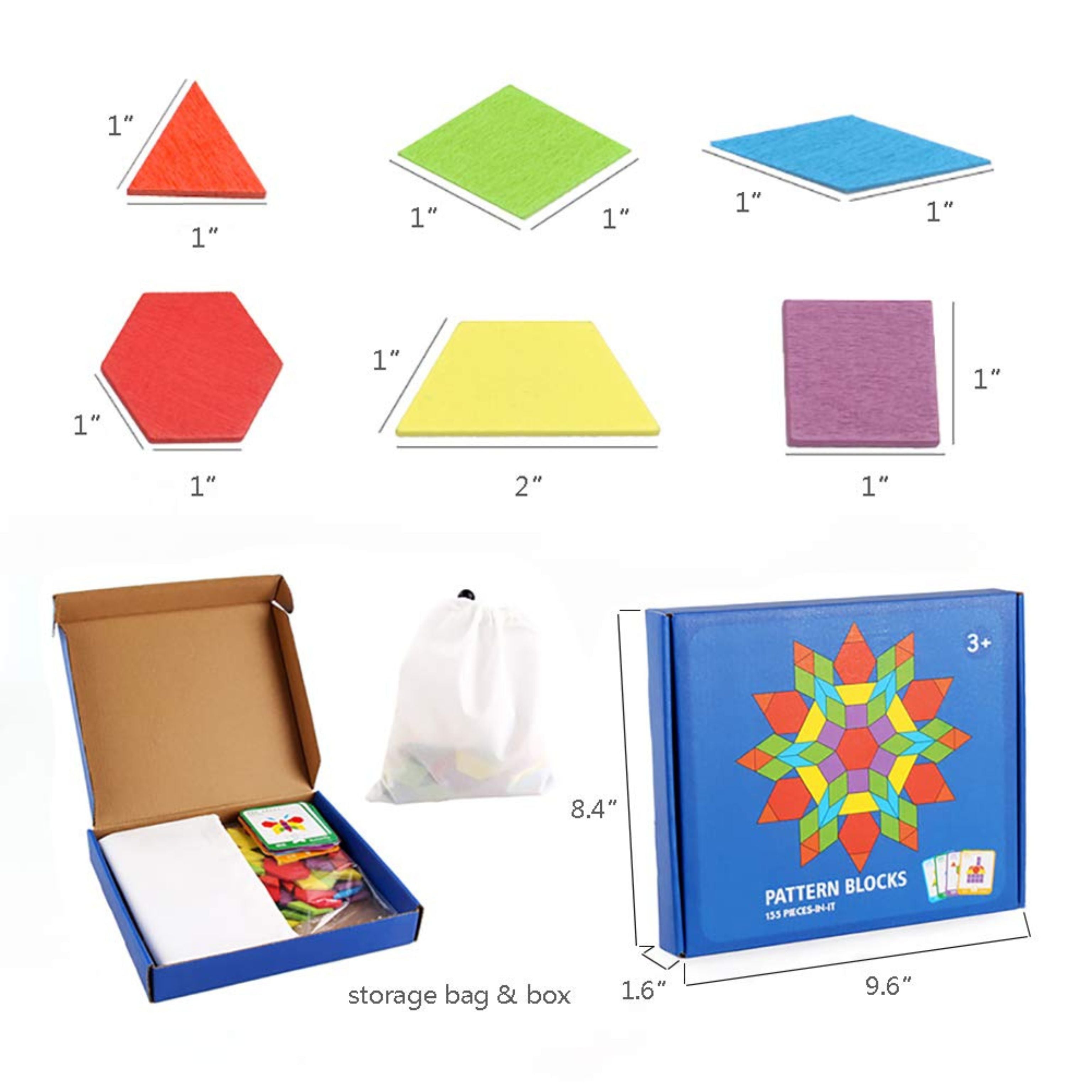 Blocs de motifs en bois Montessori