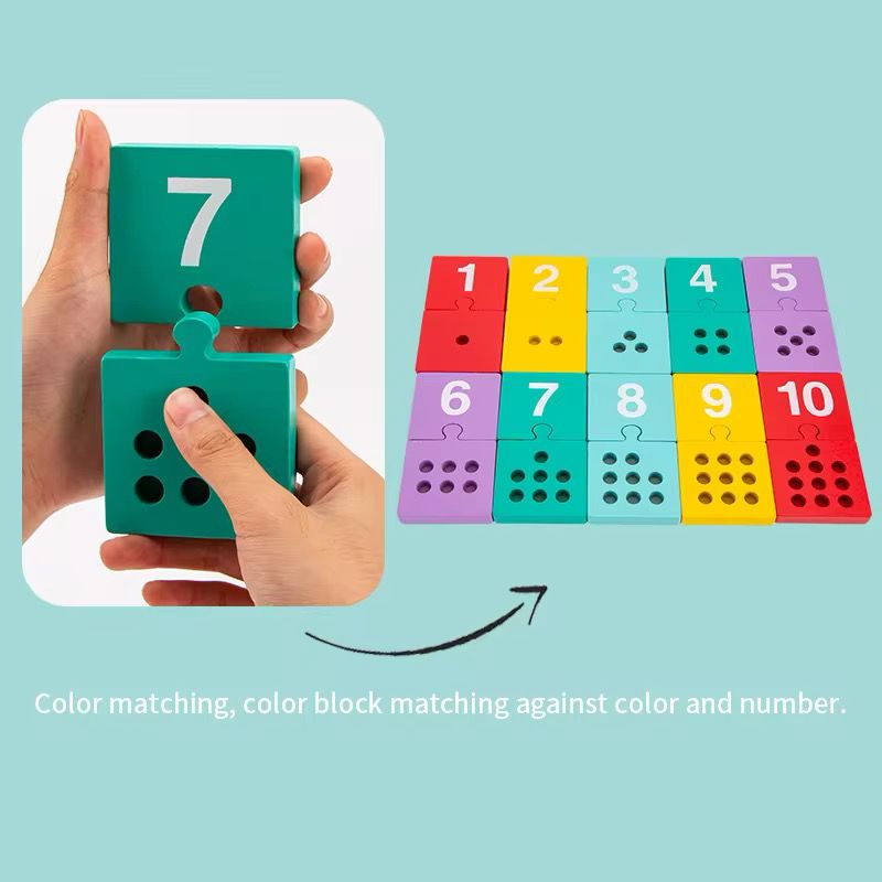 Casse-tête à chevilles – Jeu de chiffres en bois et jeu de mathématiques de motricité fine