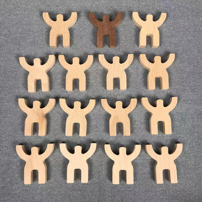 Juego de equilibrio de madera "Personas" apilables - Juguetes para la motricidad fina