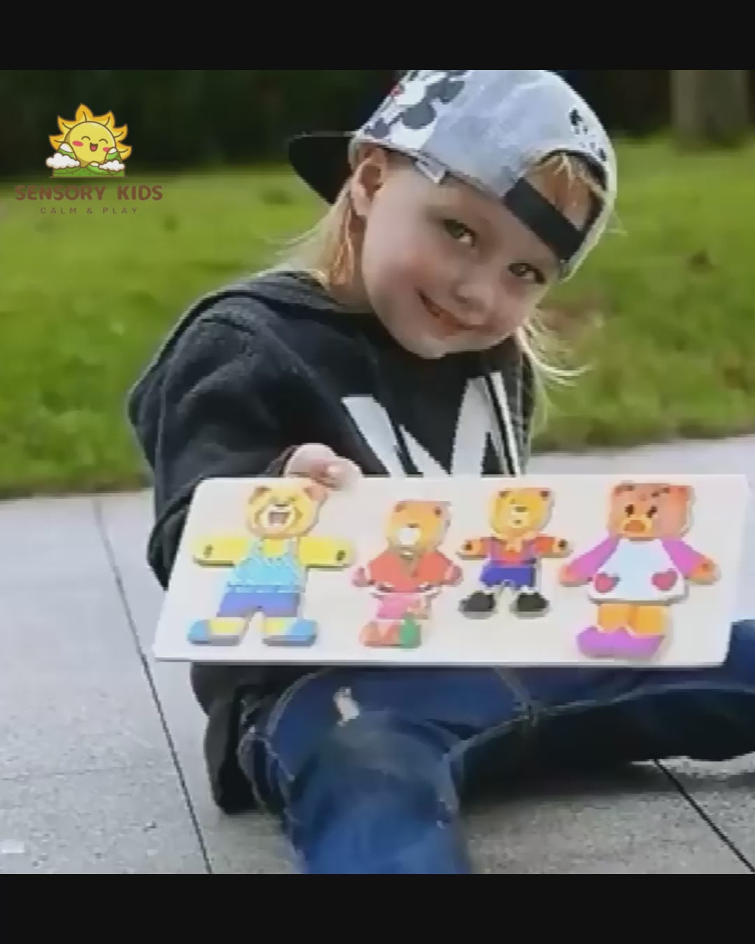 Load video: Fidtoy Montessori Wooden Animal Jigsaw Puzzle Toys for Toddlers – Educational &amp; Fun Learning