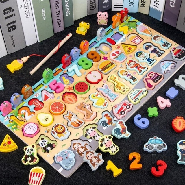 Fidtoy Jouets éducatifs en bois Montessori pour enfants