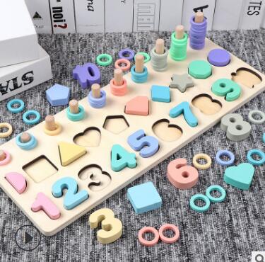 Fidtoy Jouets éducatifs en bois Montessori pour enfants