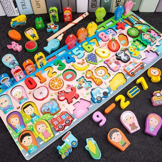 Fidtoy Jouets éducatifs en bois Montessori pour enfants