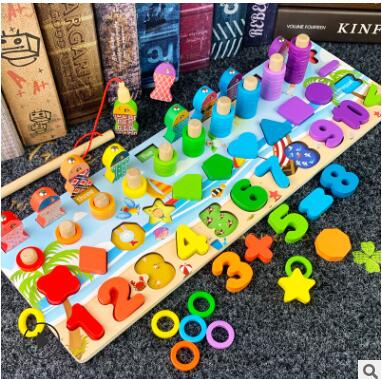 Fidtoy Jouets éducatifs en bois Montessori pour enfants