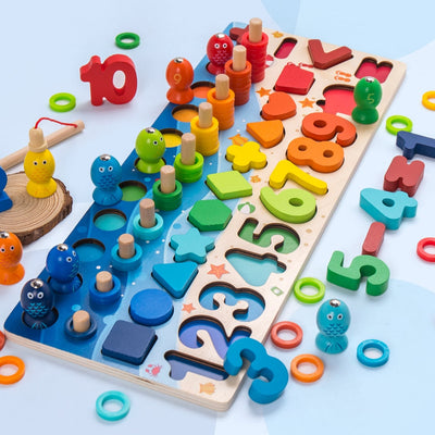 Fidtoy Jouets éducatifs en bois Montessori pour enfants