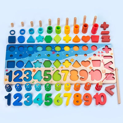 Fidtoy Jouets éducatifs en bois Montessori pour enfants