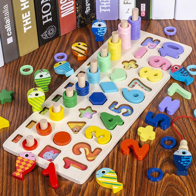 Fidtoy Jouets éducatifs en bois Montessori pour enfants