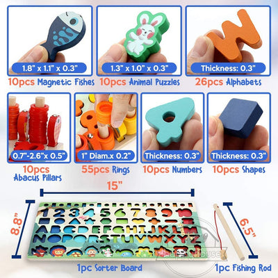 Fidtoy Jouets éducatifs en bois Montessori pour enfants