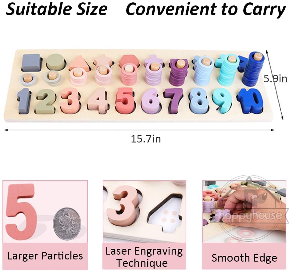 Fidtoy Jouets éducatifs en bois Montessori pour enfants