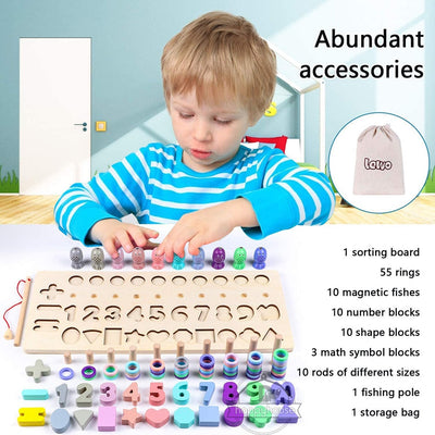 Fidtoy Jouets éducatifs en bois Montessori pour enfants