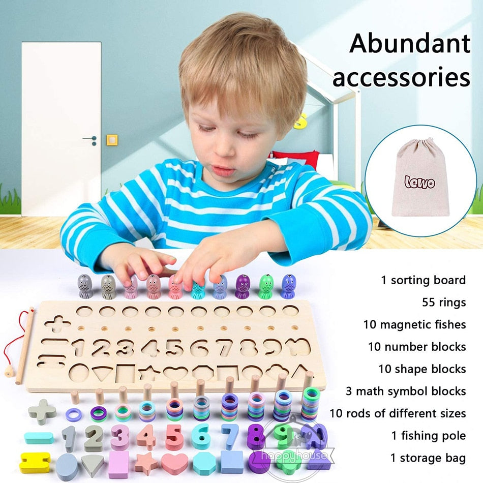 Fidtoy Jouets éducatifs en bois Montessori pour enfants