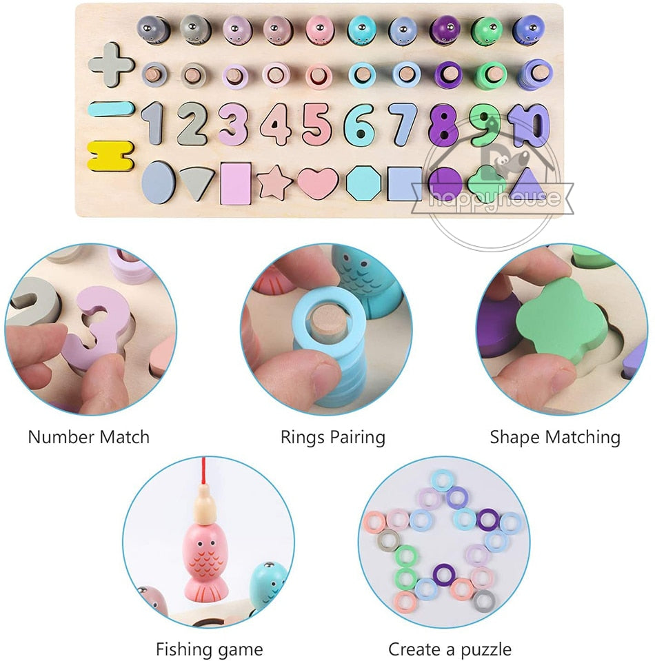 Fidtoy Jouets éducatifs en bois Montessori pour enfants