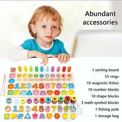 Fidtoy Jouets éducatifs en bois Montessori pour enfants