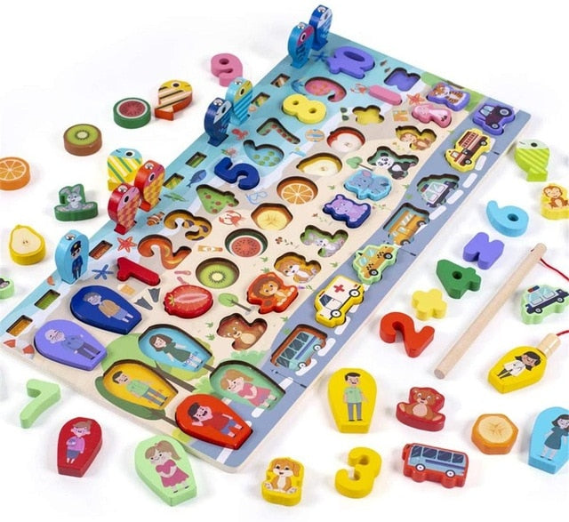 Fidtoy Jouets éducatifs en bois Montessori pour enfants