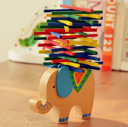 Fidtoy Tour d'équilibre en bois Chameau et Éléphant
