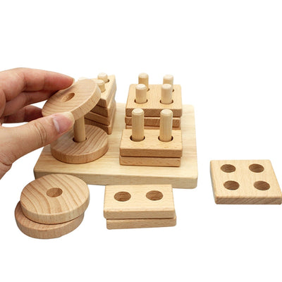 Fidtoy Stacking & Shape Sorter Wooden Learning Toy