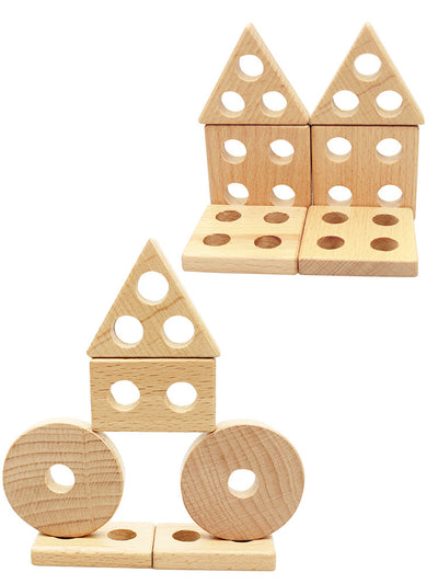 Fidtoy Stacking & Shape Sorter Wooden Learning Toy