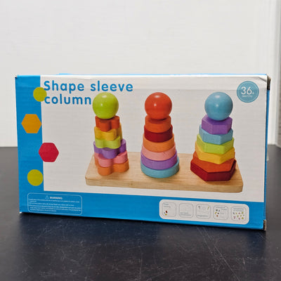 Étagères Colonnes Formes en Bois – Jouet Montessori pour Enfants | Bacha Toys