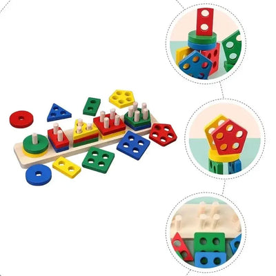 Boîte en bois à trier de 5 pièces – Jouet éducatif pour enfants | Bacha Toys
