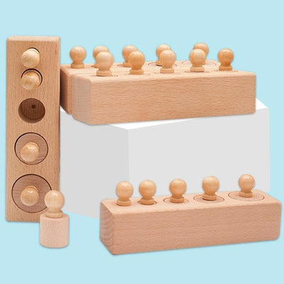 Cylindres à encastrements colorés Montessori