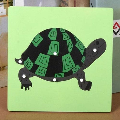 Puzles de animales Montessori Tortuga Pájaro Rana Caballo Pez Gallo Mariquita Mariposa Juguete educativo de madera para preescolar y jardín de infancia