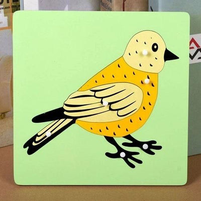 Puzles de animales Montessori Tortuga Pájaro Rana Caballo Pez Gallo Mariquita Mariposa Juguete educativo de madera para preescolar y jardín de infancia