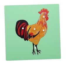 Puzles de animales Montessori Tortuga Pájaro Rana Caballo Pez Gallo Mariquita Mariposa Juguete educativo de madera para preescolar y jardín de infancia