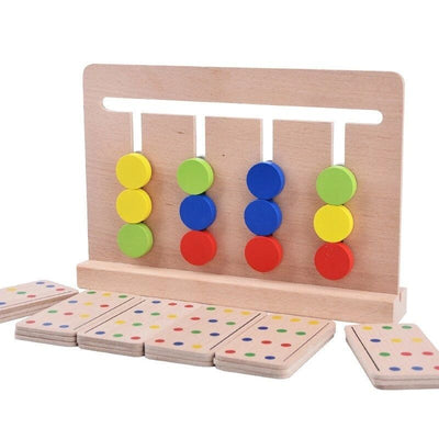 Jeu de labyrinthe logique Montessori en bois, jouet d'association de couleurs, puzzle d'entraînement cérébral.