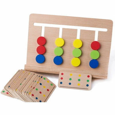Jeu de labyrinthe logique Montessori en bois, jouet d'association de couleurs, puzzle d'entraînement cérébral.