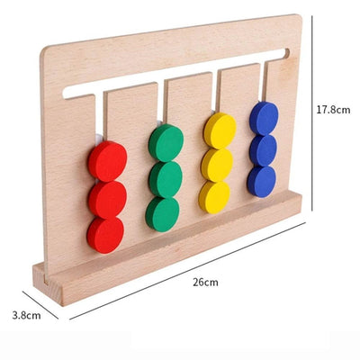 Jeu de labyrinthe logique Montessori en bois, jouet d'association de couleurs, puzzle d'entraînement cérébral.