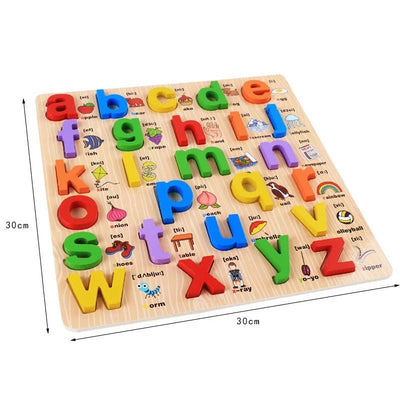 Petite planche abcde – Planche alphabet 3D avec image imprimée